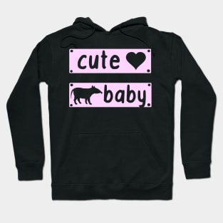 baby tapir design love women girls pink Hoodie